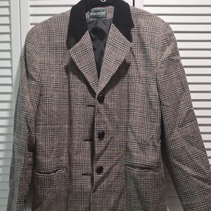Harve Benard Black and Brown Plaid Blazer